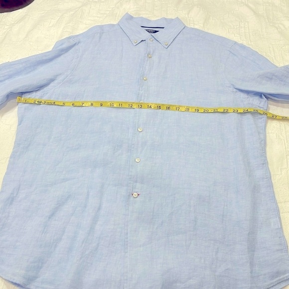 Men’s Linen CREMIEUX Classics Button Up Dress Shirt Light Blue Size X-Large - Picture 10 of 12